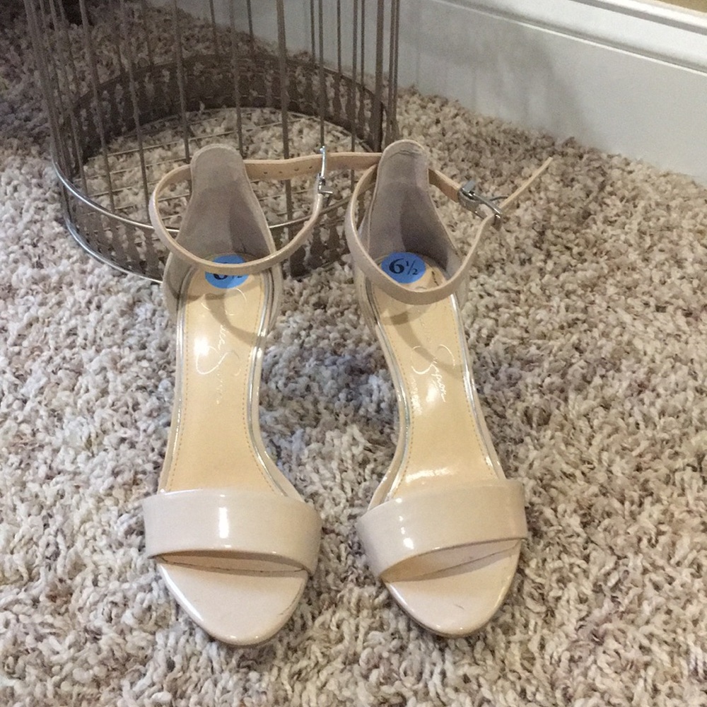 Jessica Simpson nude open toe heels size 6 1/2